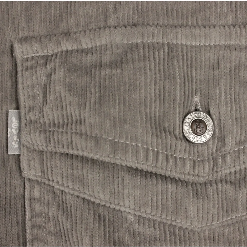 Levis‎ SilverTab Corduroy Shirt Mens XL Gray Button Up Long Sleeve Workwear